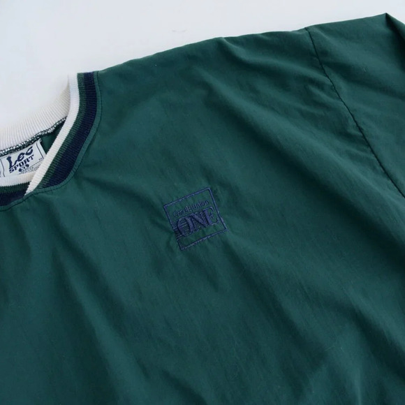 Vintage 90S Lee Sport Hunter Green Golfing Windbreaker Credit Union Logo Jacket - Picture 11 of 13
